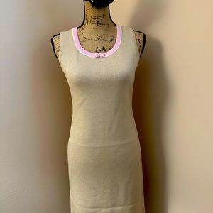 New St John beige knit column dress.